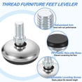 thumbnail image 3 of Niveladores de pies de muebles con rosca M8 de 4 piezas, pies ajustables de nivelación de mesa de 32x20, nivelación de deslizadores de muebles para patas de silla y taburete, negro, 3 of 6