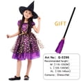 thumbnail image 2 of Accesorios de disfraz de bruja de Halloween, vestido de princesa de fiesta de Carnaval para el Día de Todos los Santos, actuación de escenario para niñas, 2 of 5