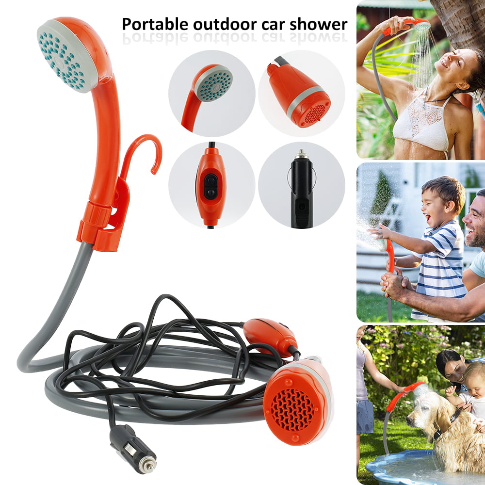 12V Car Outdoor Shower Spray Pump For Vehicle Travel Hiking Camping Portabl 