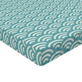 thumbnail image 2 of Ambesonne Abstract Fitted Sheet, Bold Water Fishing, Twin XL Size, Turquoise White, 2 of 3