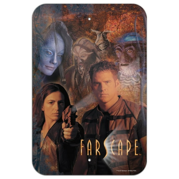 Farscape Crew Group Shot With Logo Weapons Raised Home Business Office Sign