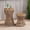 Beige + Light Teak, variant on Christopher Knight Home Outdoor Side Table Set of 2, Woven Rope Patio End Tables, Black + Teak
