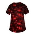 thumbnail image 4 of Dwralegc Valentines Day Scrubs for Women V Neck Tee Love Heart Print Short Sleeve Nursing Cute Shirt Stretch Workwear Wine 5XL, 4 of 5