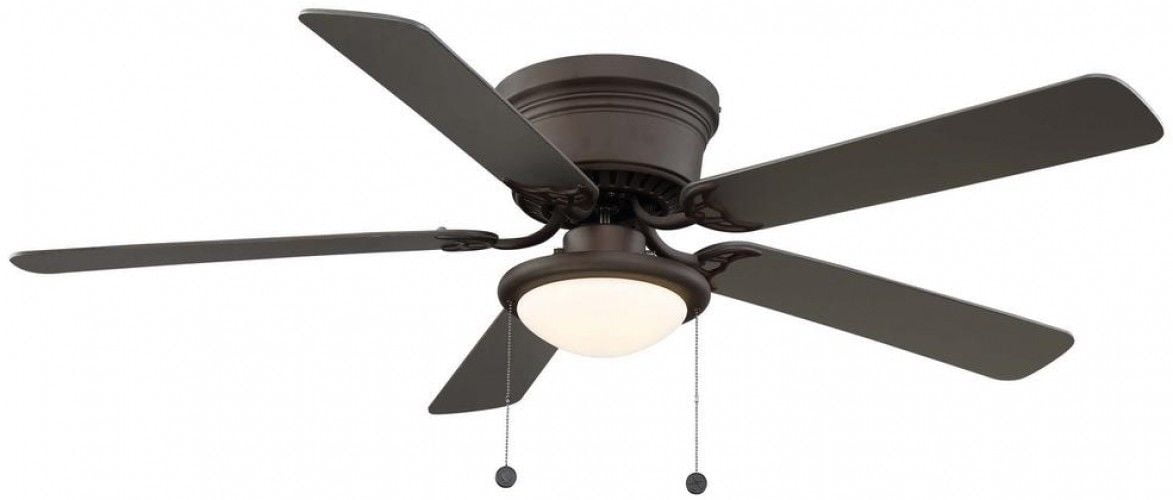 Hugger LED Ceiling Fan 5 Reversible Blades Home Office Flush Mount  44'' White 