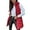 Red, variant on Women Long Vest Solid Color Sleeveless Hood Winter Puffer Vest Outwear