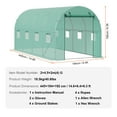 thumbnail image 2 of KFFKFF Walk-in Tunnel Greenhouse, 15x7x7 ft, Featuring a Durable Galvanized Steel Frame and Green PE Covering, Equipped with a Roll-up Zipper Door and 8 Ventilation Windows, 2 of 9