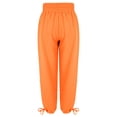 thumbnail image 4 of BODOAO TrousersWomen's Linen Pants Summer Casual Wide Leg Pants Quick Dry Lightweight Outfits for Hiking Outdoor Travel Drawstring Trousers with Pockets Plus Size Orange 2XL, 4 of 8
