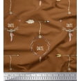 thumbnail image 1 of Soimoi Brown polyester Crepe Fabric Dot,Arrow & Save The Date Text Decor Fabric Printed Yard 42 Inch Wide, 1 of 1