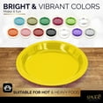 thumbnail image 2 of Disposable Plastic Plates Yellow, 10.4 Inches Plastic Dinner Plates, Strong and Sturdy Disposable Plates for Party, Dinner, Holiday, Picnic, or Travel Party Plates, Pack of 50 - By Amcrate, 2 of 6