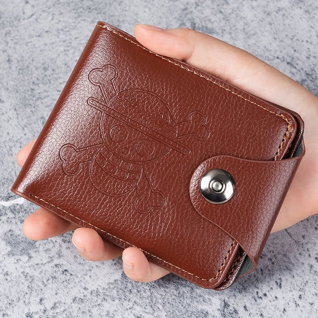 Tonnylam Men's Skull Embossed Buckle Wallet Youth Multifunctional Card Holder Wallet