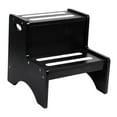 thumbnail image 2 of 2 Kids Step Stool with Handles Non Slip Wooden Double Step Stool for Toilet Training Bathroom Sink Bedroom, 2 of 9