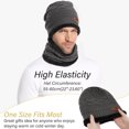 thumbnail image 7 of FZ FANTASTIC ZONE Men Women Winter Beanie Hat Scarf Set Warm Knit Hat Thick Fleece Lined Winter Cap Neck Warmer,Grey, 7 of 7
