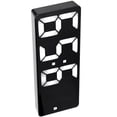 thumbnail image 4 of Reloj despertador con espejo LED, electrónico, digital, USB, recargable, con espejo, para decoración, rectangular, negro, para exteriores, lámpara blanca, 4 of 15
