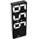 thumbnail image 4 of Reloj despertador con espejo LED, electrónico, digital, USB, recargable, con espejo, para decoración, rectangular, negro, exterior, blanco, 4 of 14