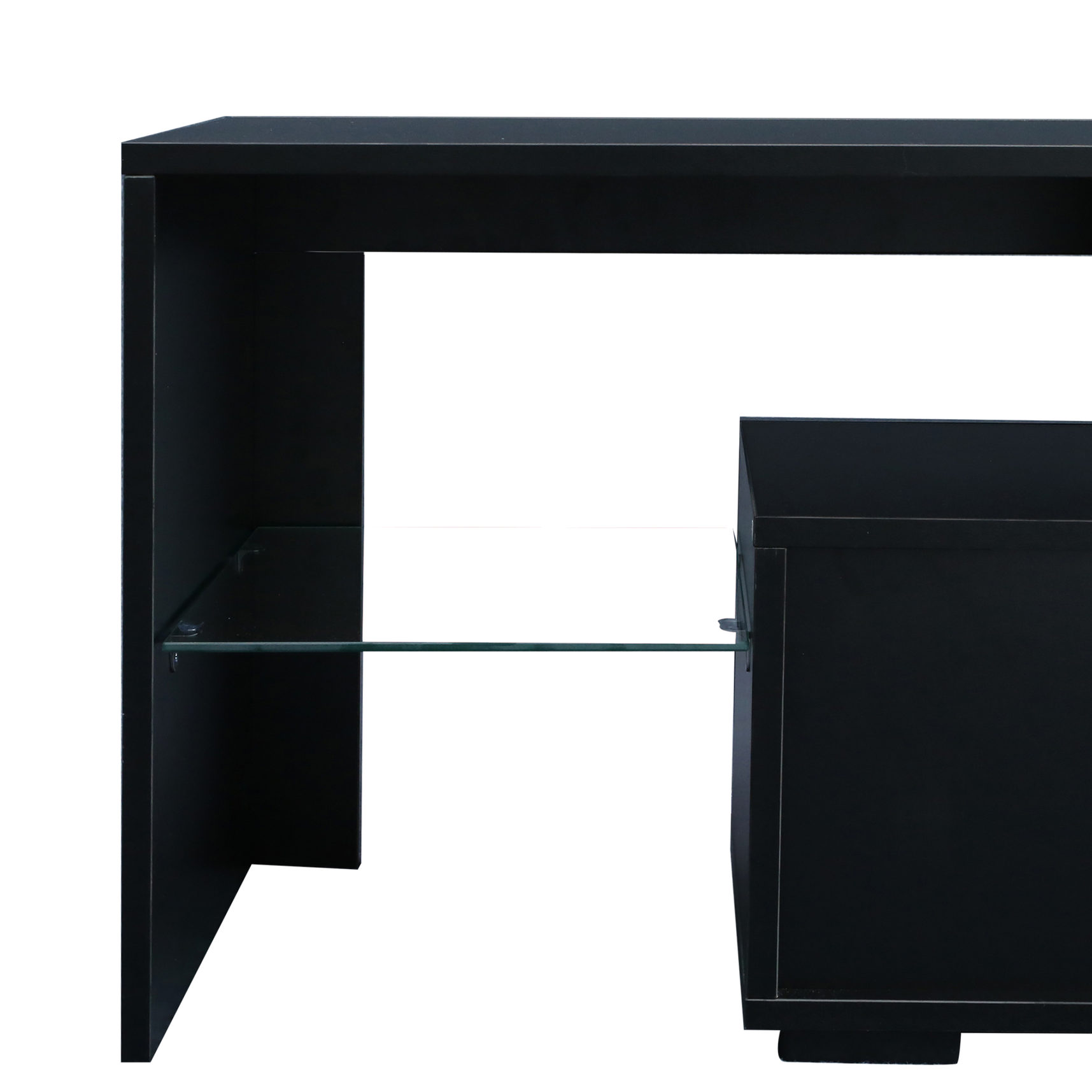 20 - Color LED, Black MDF TV Stand with 66.15lbs Load - Bearing / Remote Lights, Fits 60 - 69" Flat - Screen TVs