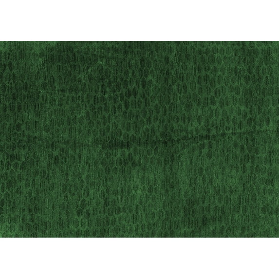 Ahgly Company Indoor Rectangle Abstract Emerald Green Modern Area Rugs, 5' x 7'
