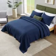 thumbnail image 3 of Quilt Set King Size - Lightweight Soft Quilts Bedspreads for All Season 3 Piece, Blue, (1 Quilt, 2 Pillow Shams), 3 of 6