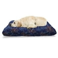 thumbnail image 1 of Fish Pet Bed, Oriental Koi Fish Floral Arrangement Petals and Leaves Doodle Style Animal, Resistant Pad for Dogs and Cats Cushion with Removable Cover, 24" x 39", Royal Blue Aqua Orange, by Ambesonne, 1 of 4