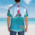 thumbnail image 6 of Bixox Men's Hawaiian Shirts Men's Lighthouse Sea Port Print Short-Sleeve Shirt-3X-Large, 6 of 8