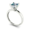 thumbnail image 2 of Clara Pucci 14K White Gold 1ct BlueMoissanite Solitaire Ring for Women, 2 of 8