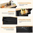 thumbnail image 4 of Topeakmart Wood Top Rolling Kitchen Cart Island with Storage Cabinet & 3 Drawers & Spice Rack, Black, 4 of 7