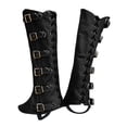 thumbnail image 4 of Foot Cover Gothic Medieval for Christmas Knights Cosplay props Costume Accessory Ladies Black, 4 of 8