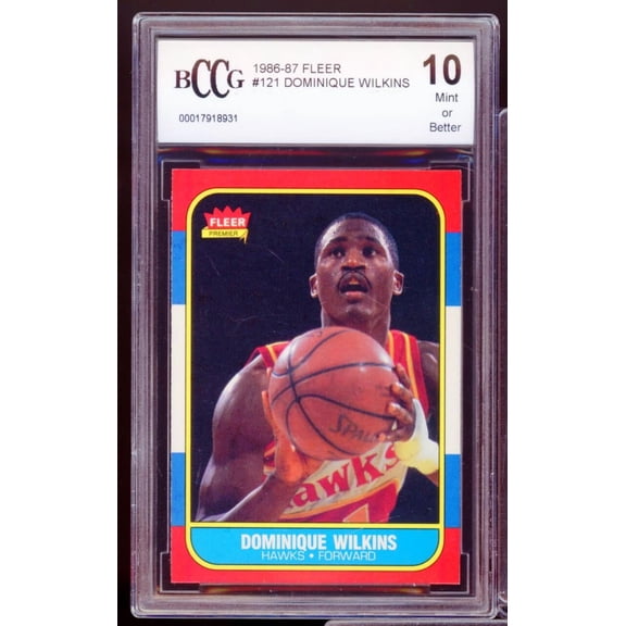 1986-87 Fleer #121 Dominique Wilkins Rookie Card BGS BCCG 10 Mint