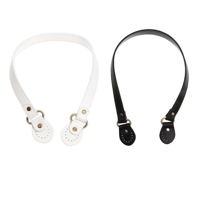 Juego de 2 asas para bolso de mujer, cordón de cuero, asa para bolso, correa para el hombro, correas, accesorios para bolso, negro + blanco Zulema Correas de bolso de bricolaje