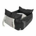 thumbnail image 1 of Siège d'Appoint pour Voiture Sécurisé et Confortable pour Petits/moyens Chiens de Moins de 25lbs - 60x50x30cm, Design à Blocs de Couleur Noir, Housse Amovible Imperméable en Imitation Lin avec Rembourrage en Mousse à Mémoire de Forme, Sécurité 4 Directions, 1 of 6