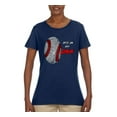 thumbnail image 2 of Wild Bobby, Baseball Fingerprint It's In My DNA, Sports, Women Graphic Tee, Navy, Medium, 2 of 5