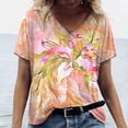 thumbnail image 4 of 2024 New Style Women T shirt Summer Floral Butterfly T-Shirt  Women‘s Clothing Oversized Designer Short Sleeve V Neck Tee Blouse, 4 of 7