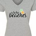 thumbnail image 4 of Inktastic Hawaiian Pineapple Aloha Beaches Women's V-Neck T-Shirt, 4 of 5