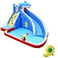 thumbnail image 4 of Gymax Inflatable Water Park Bounce House Slide Shark w/ Climbing Wall Splash Pool, 4 of 10