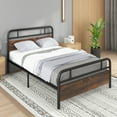 thumbnail image 5 of Costway Full Size Metal Platform Bed Frame Industrial Headboard Mattress Foundation, 5 of 10