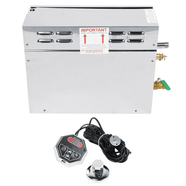 Generador de vapor para sauna eléctrico de acero inoxidable TC-135, controlador de temperatura digital, estándar estadounidense de 240 V.