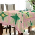 thumbnail image 5 of Yayeee Tablecloths 60" x 60" Rectangle Wrinkle Resistant Party Table Cover, Green Symmetrical Stars, 5 of 8