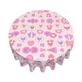 thumbnail image 3 of ZICANCN Round Table Cloths 60 Inch, Pink Candy Love Heart Table Cover Waterproof Washable Outdoor Picnic Tablecloth, 3 of 8