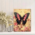 thumbnail image 2 of Qisvanset Framed Canvas Wall Art 12x16 Inch Pink Butterfly Seek First Faith Bible Verse Art, 2 of 5