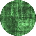 thumbnail image 1 of Ahgly Company Indoor Round Abstract Emerald Green Modern Area Rugs, 3' Round, 1 of 4
