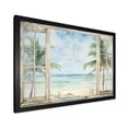 thumbnail image 2 of Designart "Tropical Beach Horizon Through the Windows II" Coastal Framed Wall Art Decor - Coastal Green Coastal Windows Living Room Framed Canvas Art, 2 of 6