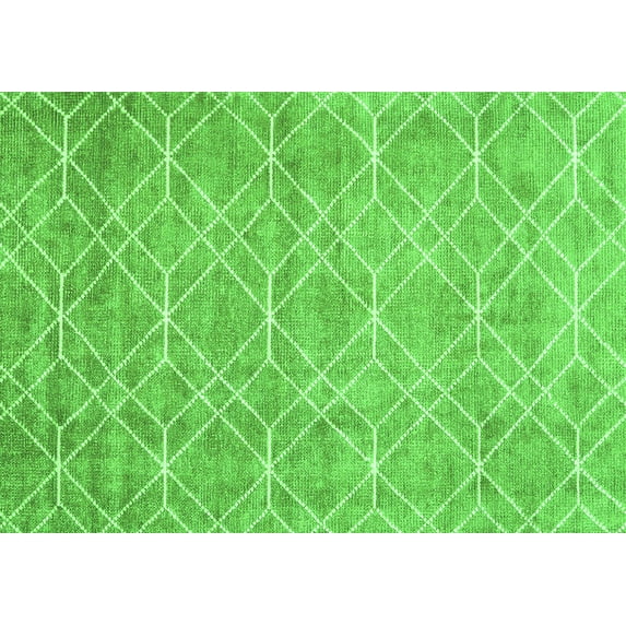 Ahgly Company Indoor Rectangle Abstract Green Contemporary Area Rugs, 3' x 5'
