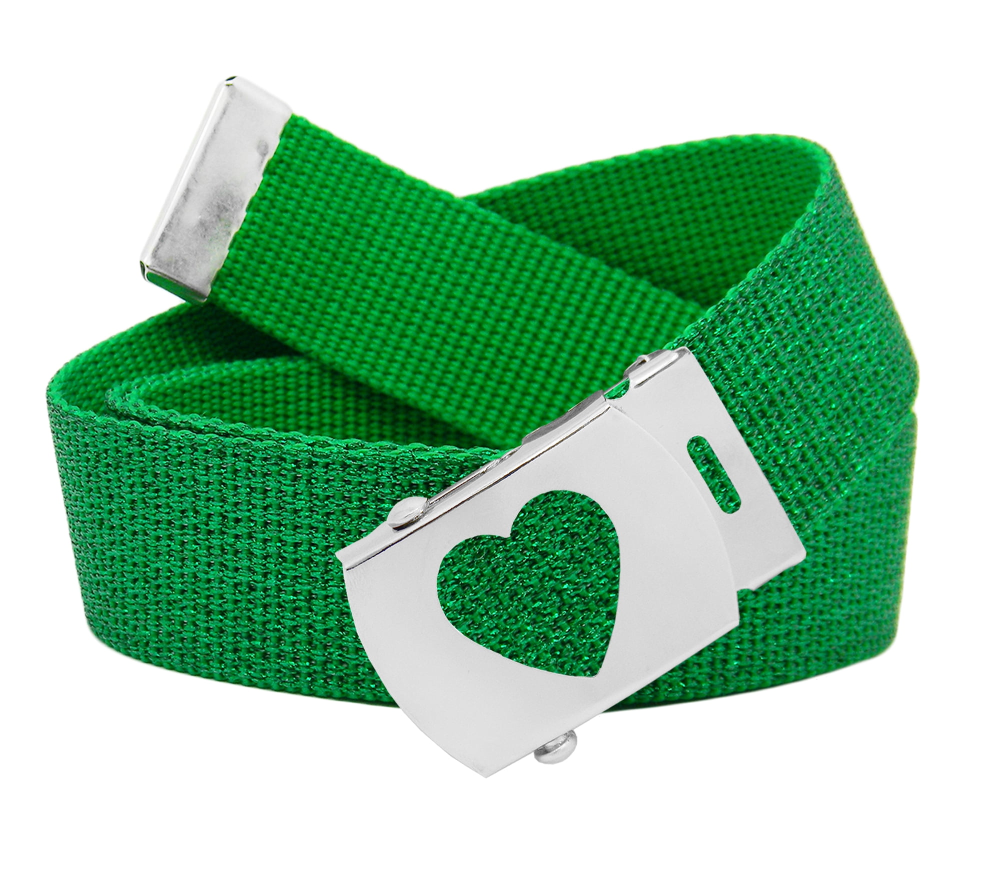 Build A Belt Girls School Uniform Silver Slider Heart Belt Buckle