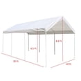 thumbnail image 2 of ALEKO 10 X 20 Heavy Duty Steel Frame Carport, Polyethylene Party Tent in White, 2 of 7