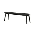 thumbnail image 3 of Plank+Beam 59" Mid Century Modern Solid Wood Dining Bench, Entryway Bench, Dining Room Bench, Black, 3 of 5
