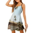 thumbnail image 1 of Robe d'Été à Palm Springs Col Carré Robe d'Été Douce Femme Élégante Imprimé Halter Palm Springs Mi-Longue, 1 of 5