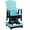 Black, Aruba Blue, variant on DutchCrafters Slat Fan Back Poly Balcony Adirondack Swivel Glider with Footrest Outdoor Patio Chair