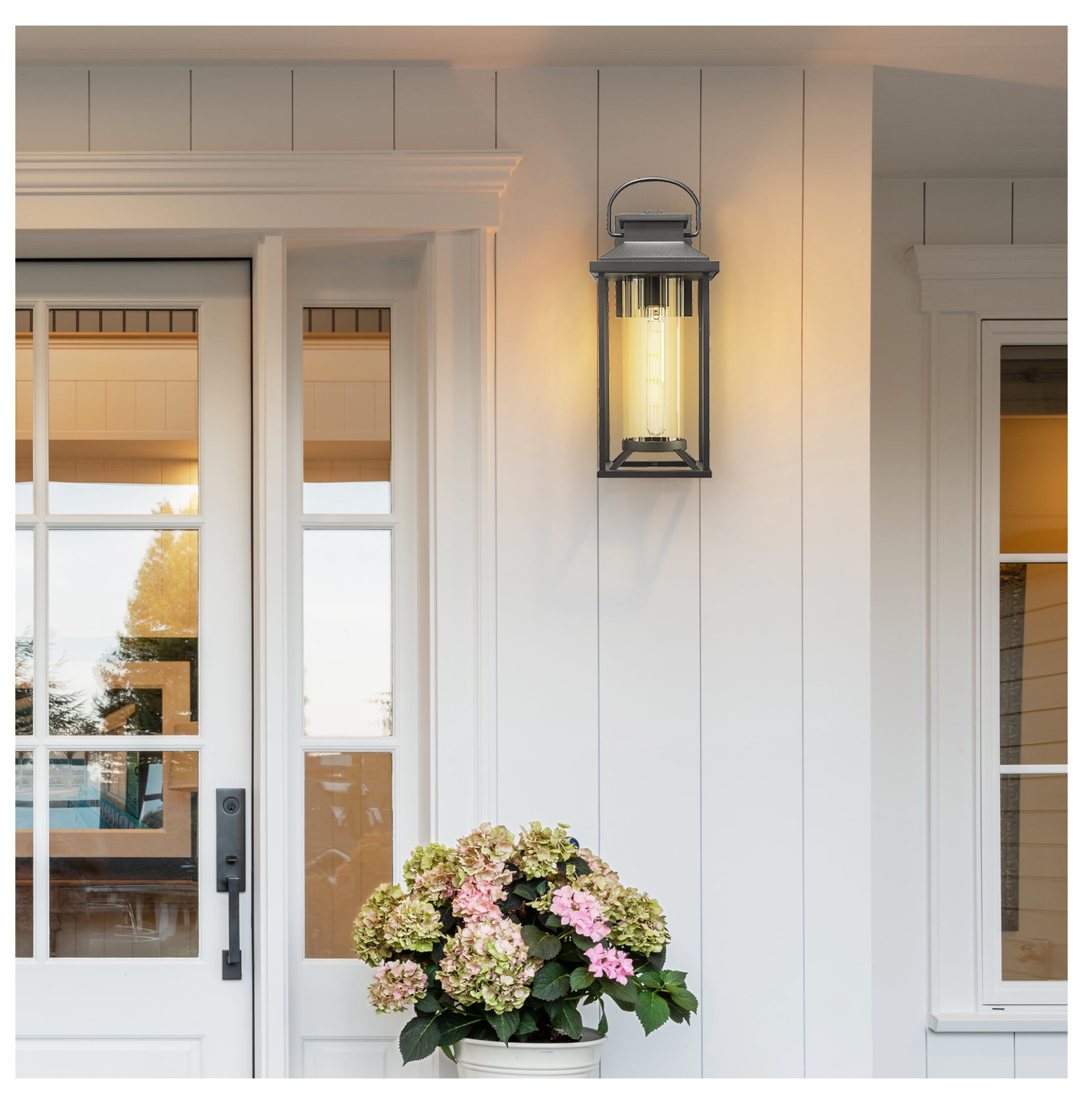 Outdoor Porch Lights, Textured Black Exterior Lighting Fixtures Wall Mount, Modern Outdoor Wall Sconce Lantern for House, Front Porch, Anti-Rust Waterproof Outdoor Garage Lights for Coach (2 pack)