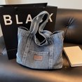 thumbnail image 5 of Halloween Women Denim Shoulder Bag Casual Underarm Bag Trendy Commuting Bag Daily Casual Portable Bag (Light Blue), 5 of 10