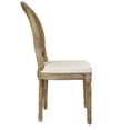 thumbnail image 6 of 2xhome - French Chic Vintage Style Dining Side Chair With Upholstered Linen Welted Fabric And Elegant Natural Rustic Wood Frame - Rattan Wicker Oval Back, Set of 1, 1 piece, 6 of 11