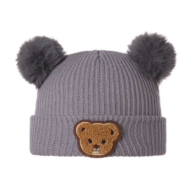 Faithtur Baby Winter Hat Cute Bear Pattern Knit Beanie Warm Cap for Infant Newborn Cold Weather Accessories